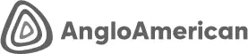 The image shows the logo of Anglo American, a multinational mining company. The logo comprises a stylized, interconnected triangular design next to the text "AngloAmerican" in bold, uppercase letters. The logo is presented in black and white.